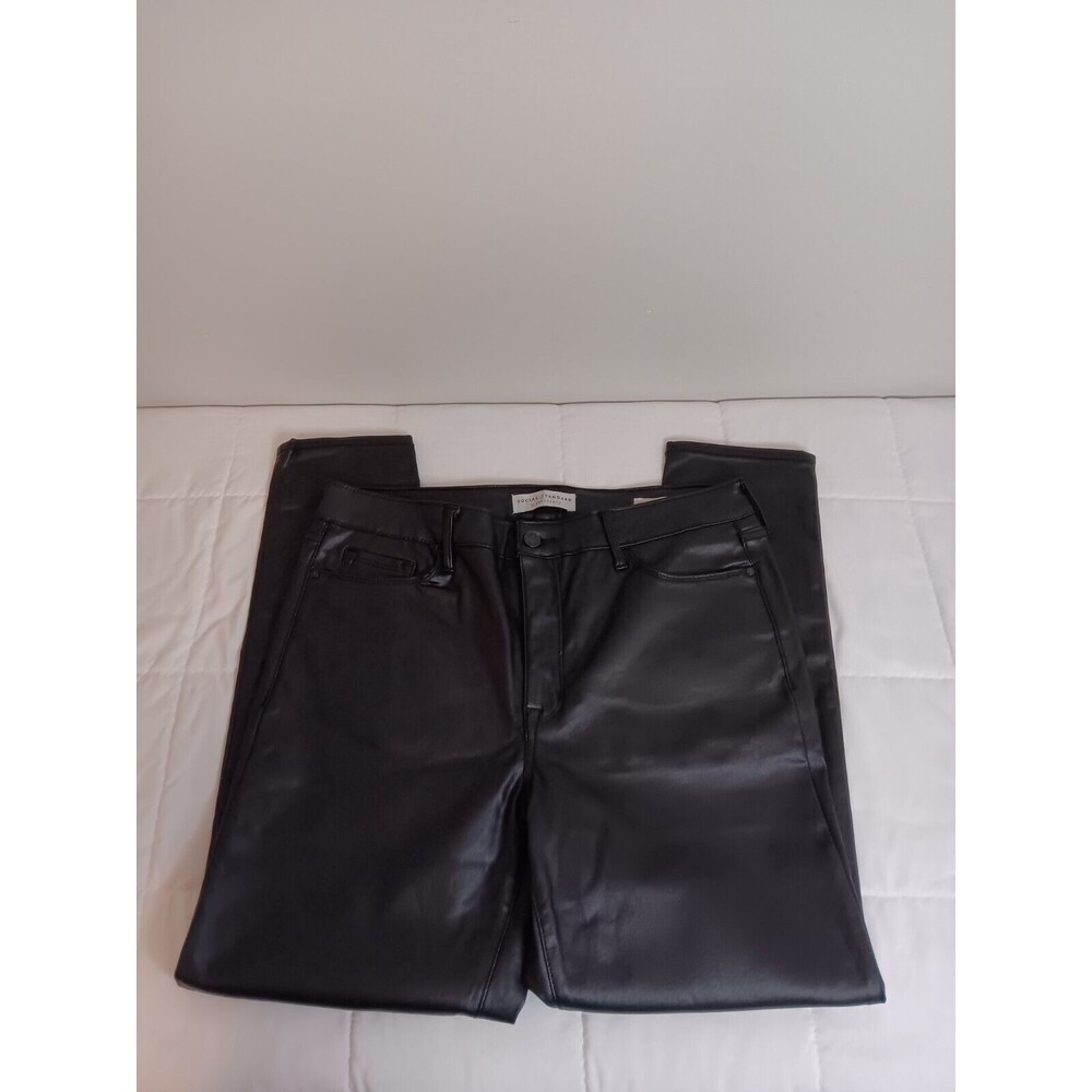 Social Standard by Sanctuary Faux Leather Ankle Skinny Black Pants Size 12